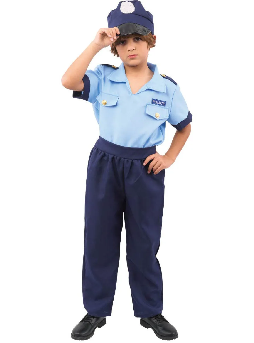 Classic Blue Boys Police Man Costume