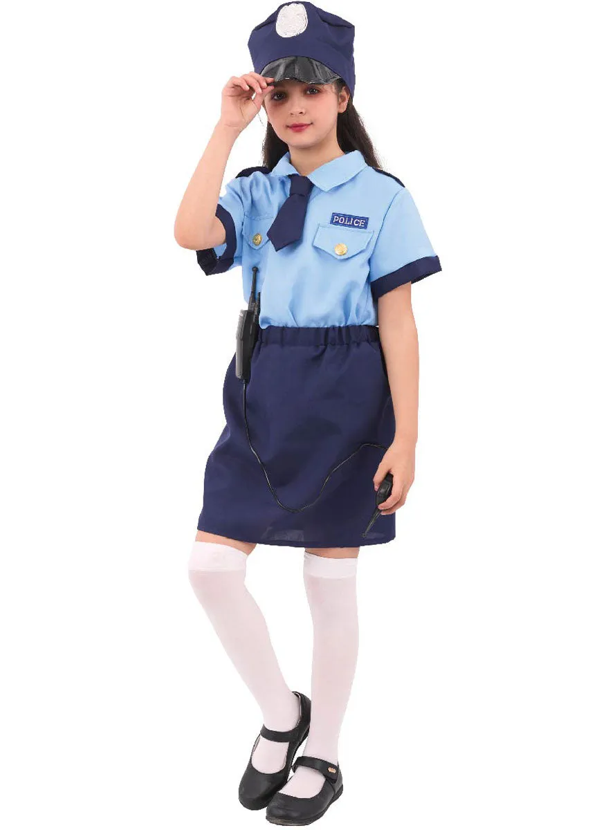 Classic Blue Girls Police Girl Costume