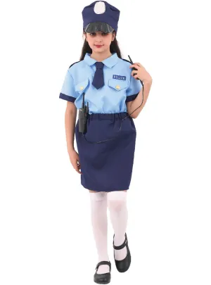 Classic Blue Girls Police Girl Costume