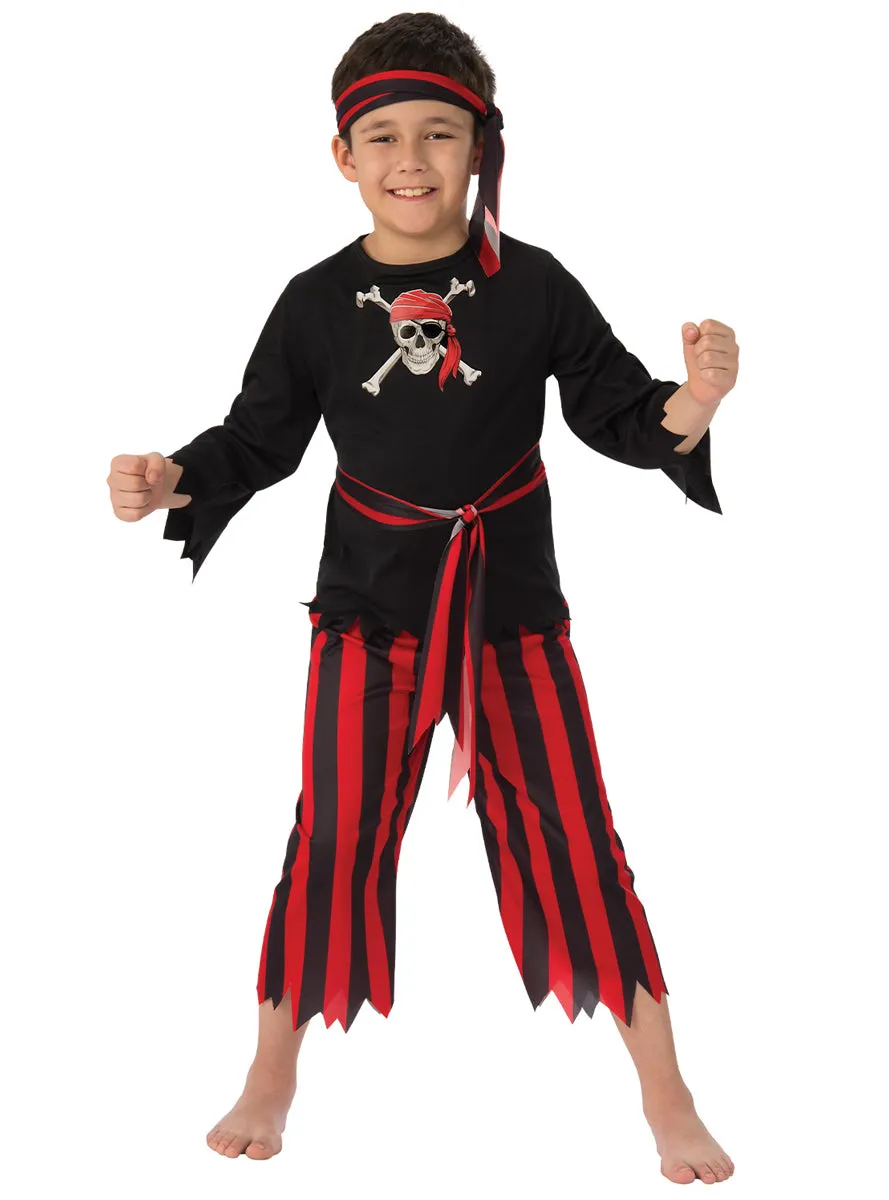 Classic Boys Red And Black Pirate Costume
