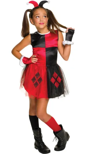 Classic Harley Quinn Girls Fancy Dress Costume
