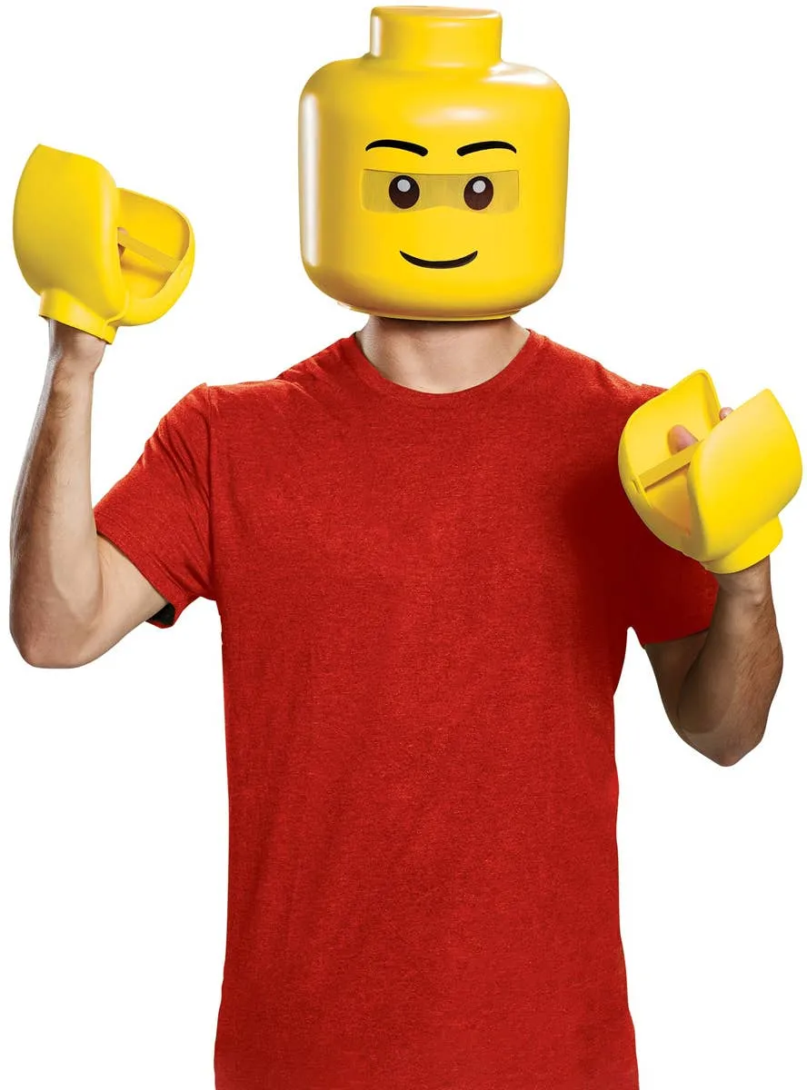 Classic Lego Man Adults Mask and Hands Set