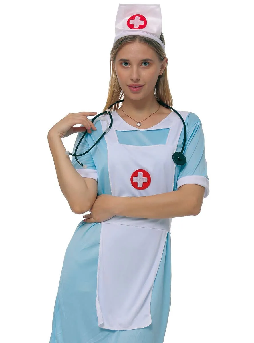 Classic Light Blue Womens Nurse Uniform Costume