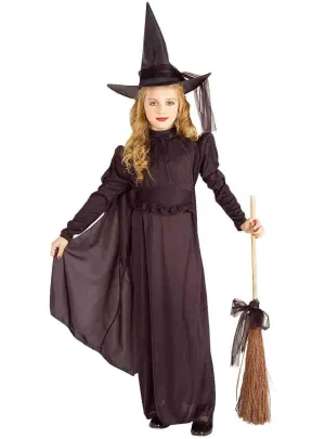 Classic Long Black Witch Girls Halloween Costume