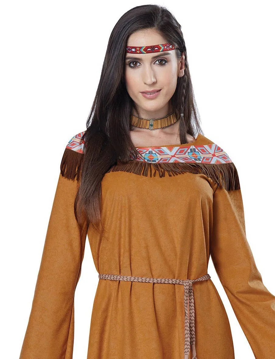 Classic Long Native American Womens Maiden Costume