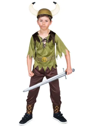 Classic Medieval Viking Boys Fancy Dress Costume