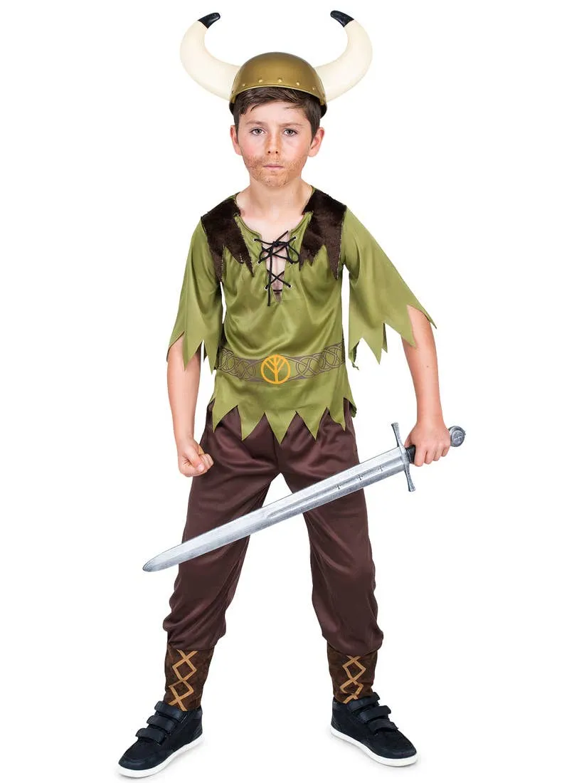 Classic Medieval Viking Boys Fancy Dress Costume