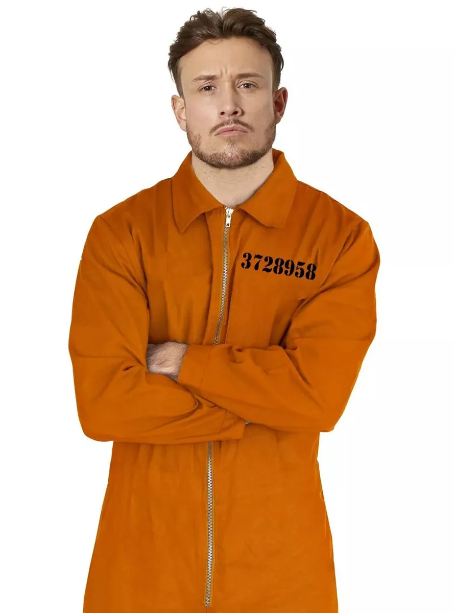 Classic Mens Orange Zip Up Prisoner Jumpsuit