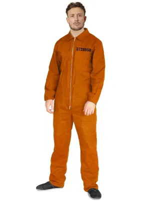 Classic Mens Orange Zip Up Prisoner Jumpsuit