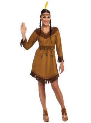 Classic Native American Indian Womens Fancy Dress Costume