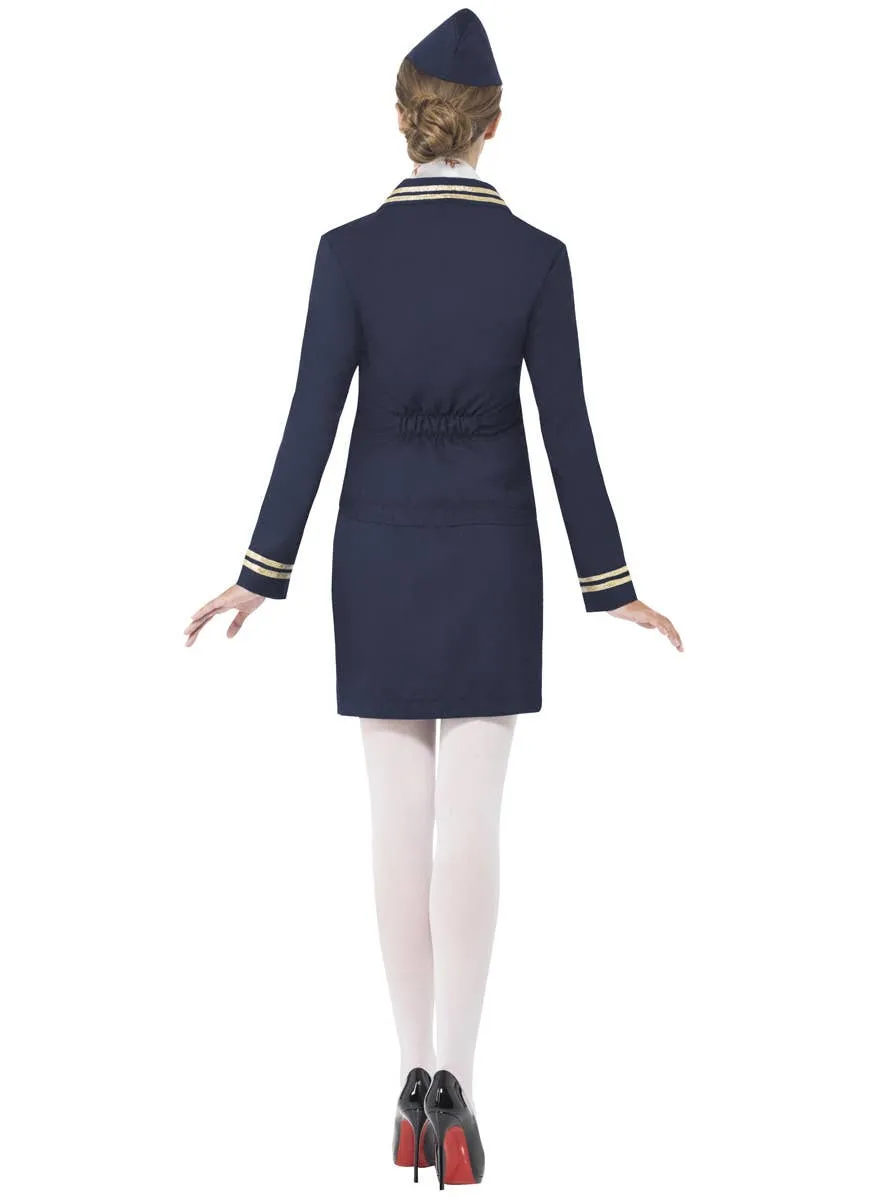 Classic Navy Blue Flight Attendant Womens Costume