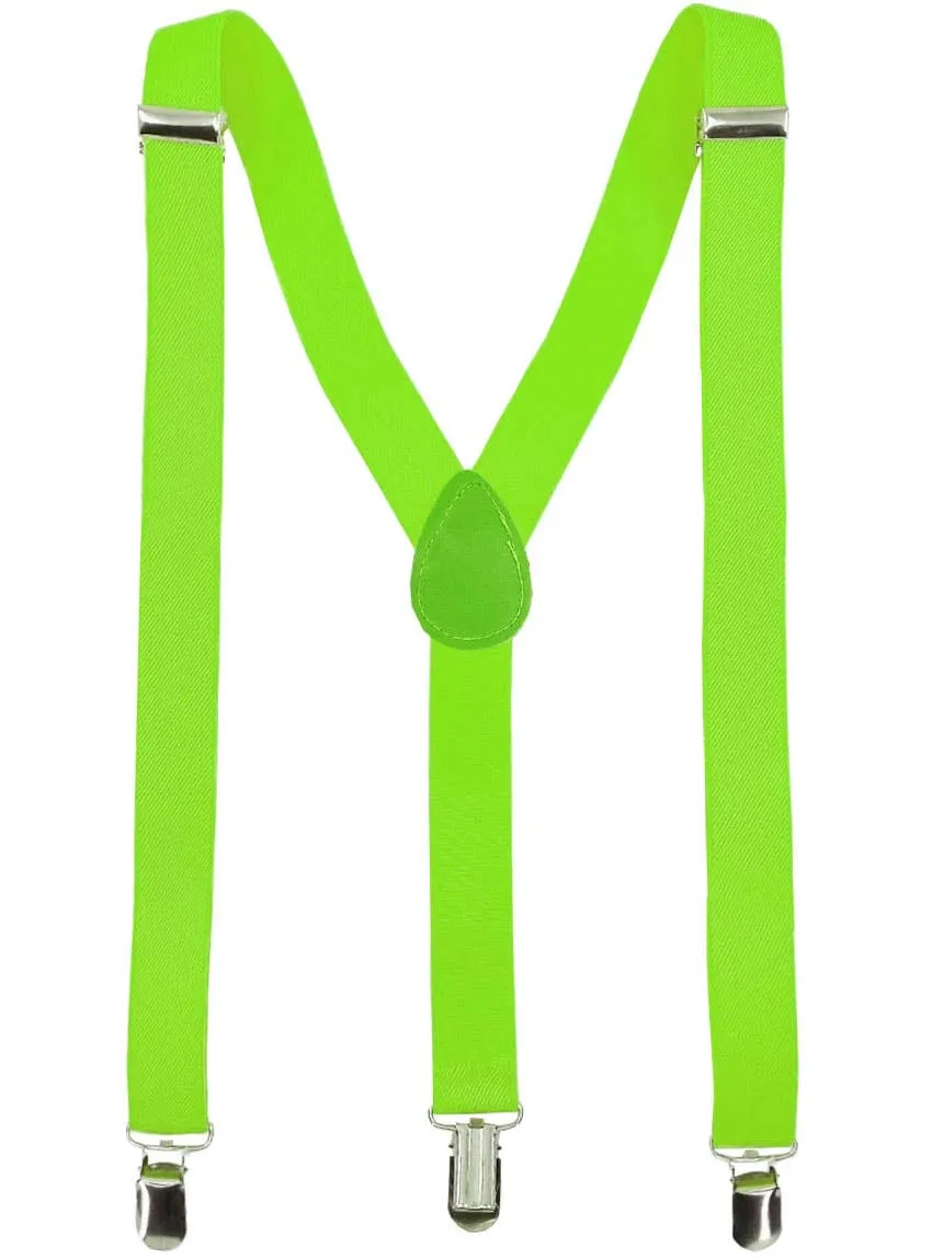 Classic Neon Green Adjustable Costume Braces