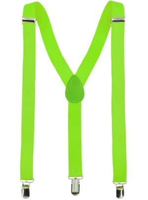 Classic Neon Green Adjustable Costume Braces