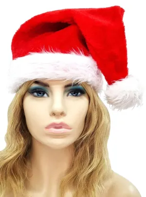 Classic Plush Red and White Santa Hat Christmas Accessory