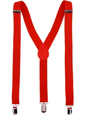Classic Red Adjustable Costume Braces