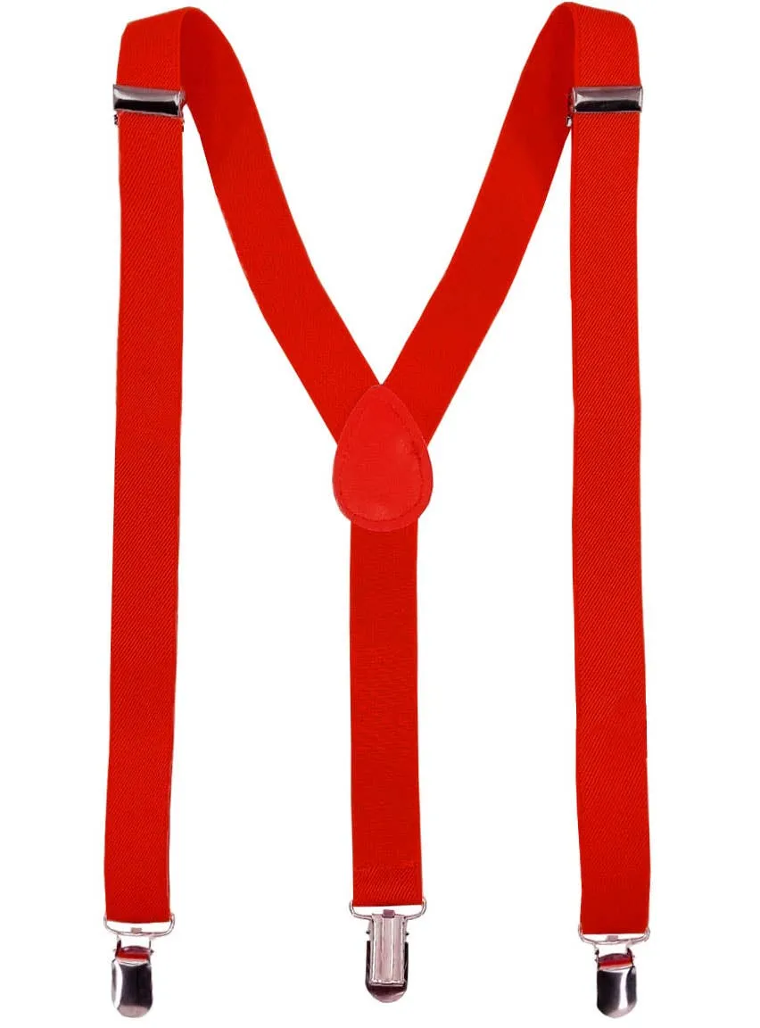 Classic Red Adjustable Costume Braces