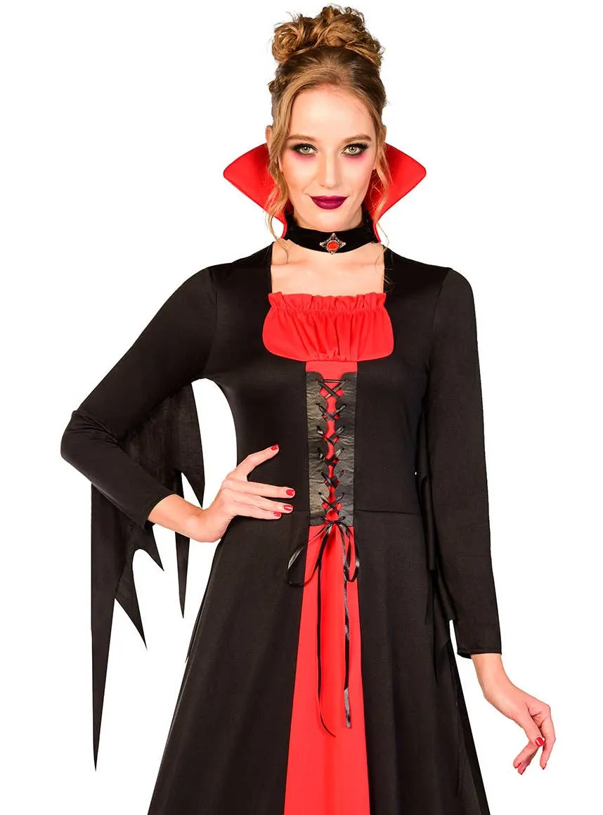 Classic Red and Black Vampire Womens Halloween Costume