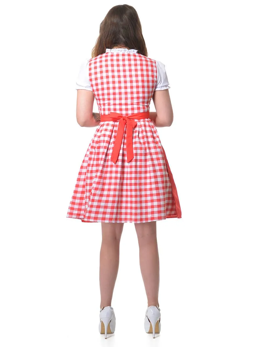 Classic Red and White Chequered Womens Oktoberfest Costume