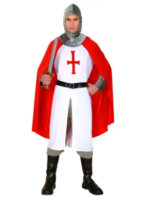 Classic Red and White Knight Mens Costume