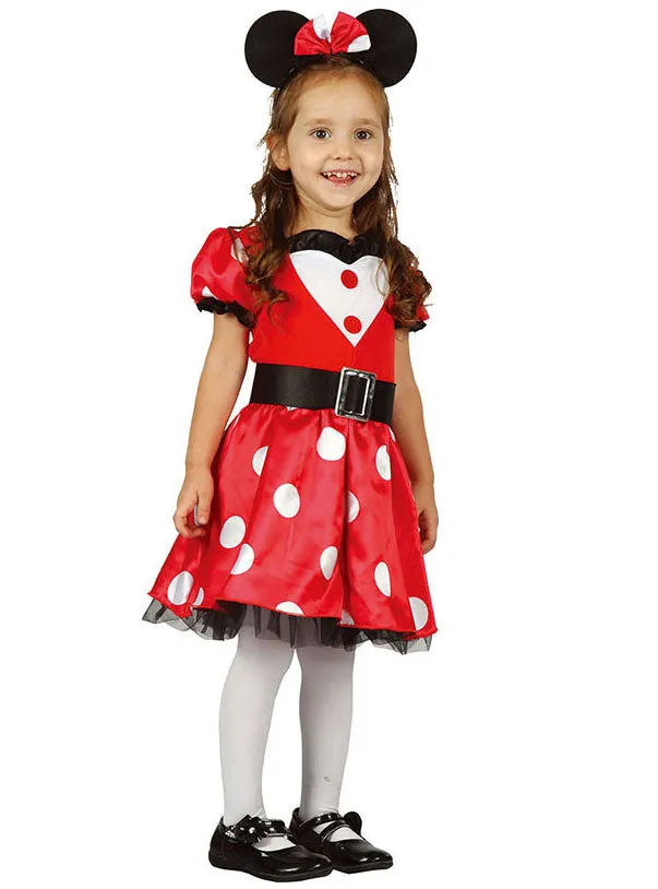 Classic Red and White Minnie Mouse Toddler Girls Costume