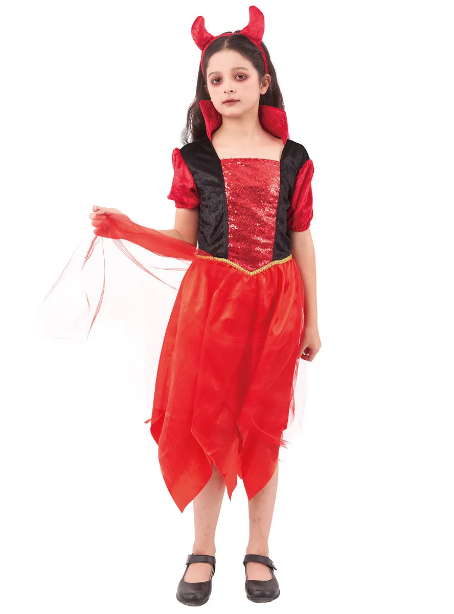 Classic Red Devil Girls Halloween Costume