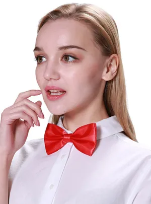 Classic Red Satin Bow Tie Costume Accessory