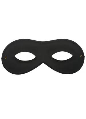 Classic Rounded Black Unisex Masquerade Mask