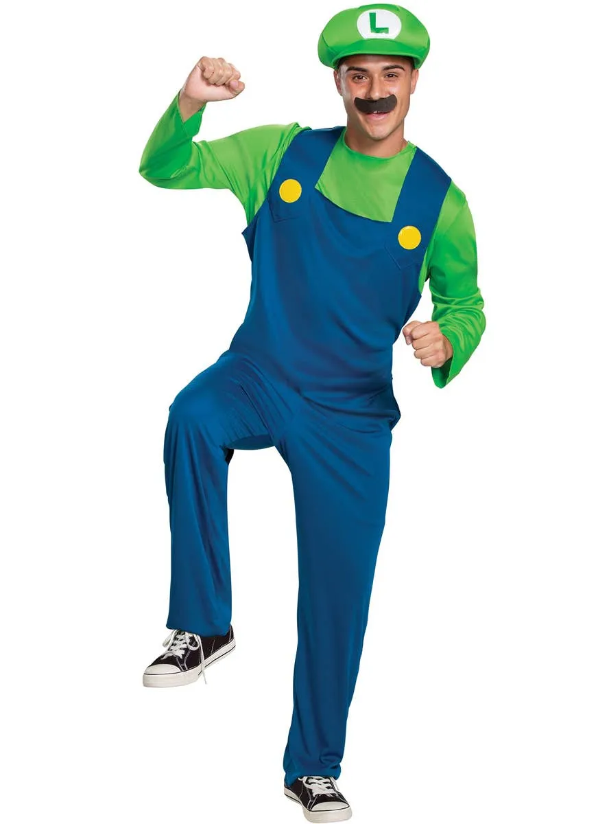 Classic Super Mario Mens Luigi Dress Up Costume