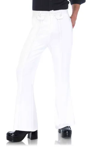 Classic White Bell Bottom Mens 1970s Costume Pants