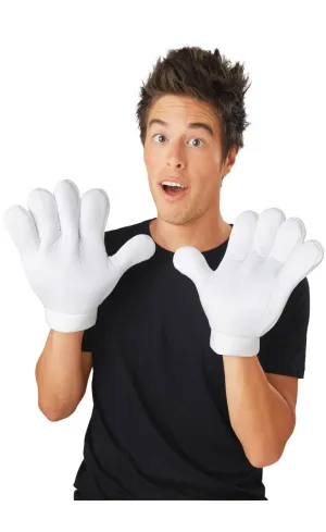 Classic White Plush Cartoon Hands Costume Accessory