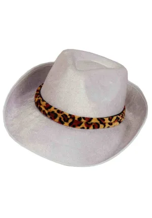 Classic White Velvet Pimp Fedora Costume Hat