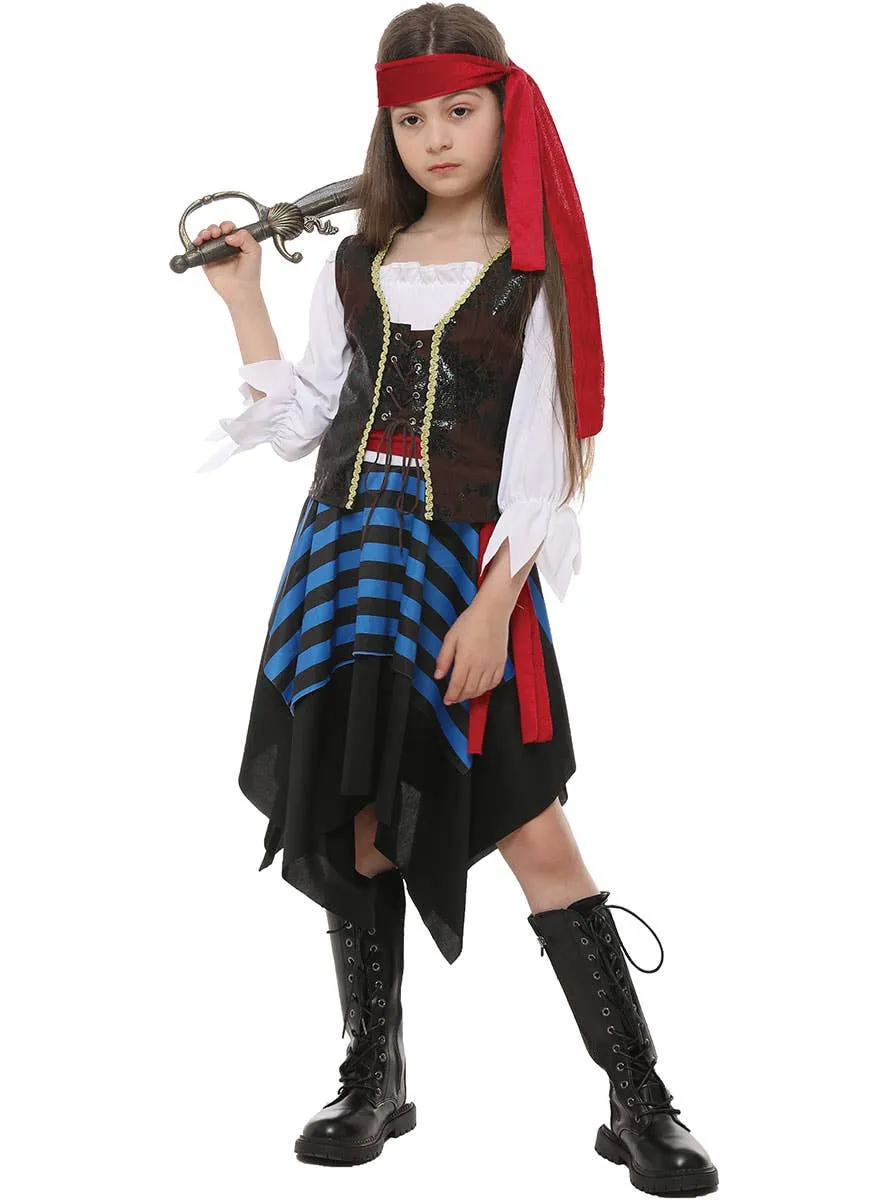 Classic X Marks the Spot Pirate Girls Dress Up Costume
