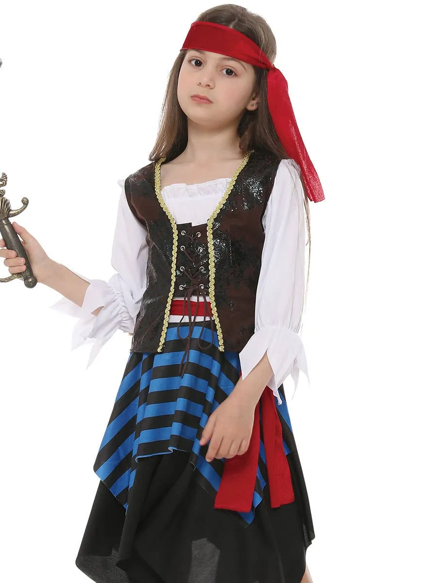 Classic X Marks the Spot Pirate Girls Dress Up Costume