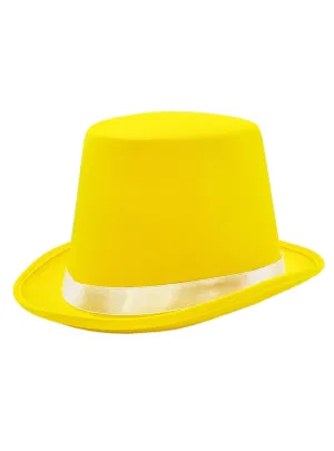 Classic Yellow Tall Top Hat for Adults