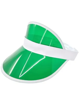 Clear Green Sports Visor Costume Hat