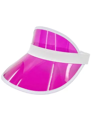Clear Pink Sports Visor Costume Hat