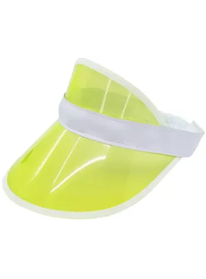 Clear Yellow Sports Visor Costume Hat