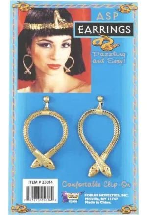 Cleopatra Gold Asp Clip-On Earrings