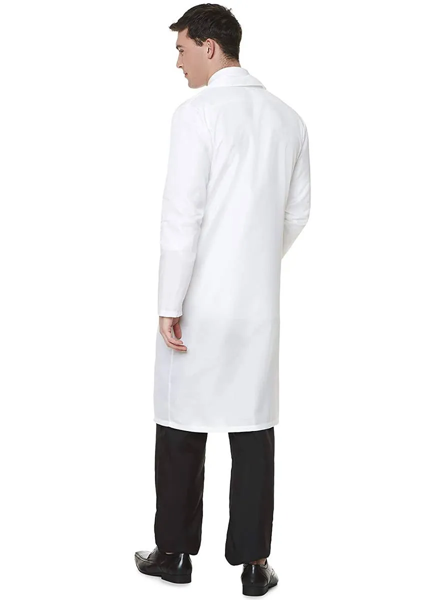 Clinical White Mid Length Mens Doctor's Coat Costume