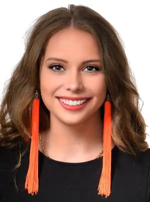 Clip On Neon Orange Tassel 1980s Costume Earrings
