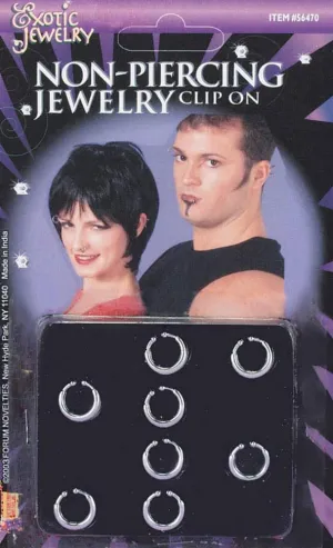 Clip On Silver Fake Piercing Jewellery