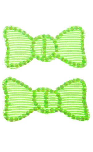 Club Candy Neon Green Hair Cling Bow