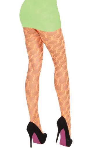 Club Candy Neon Orange Fishnet Stockings