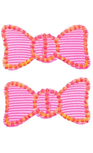 Club Candy Neon Pink Hair Cling Bow