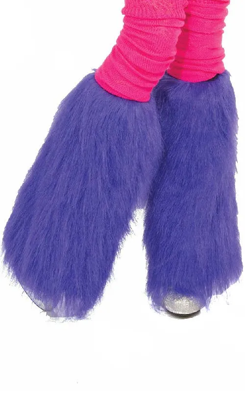 Club Candy Neon Purple Womens Fur Leg Warmers