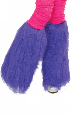 Club Candy Neon Purple Womens Fur Leg Warmers