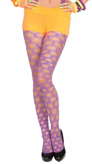 Club Candy Purple Wide Fishnet Stockings