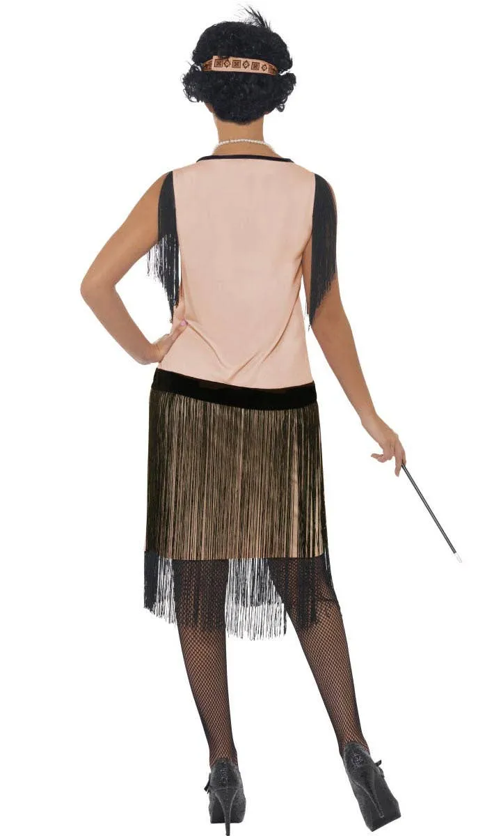Coco 1920s Womens Pink and Black Gatsby Dress Costume