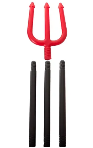 Collapsible Red and Black Devil Pitchfork Halloween Accessory