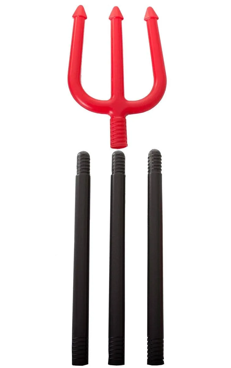 Collapsible Red and Black Devil Pitchfork Halloween Accessory